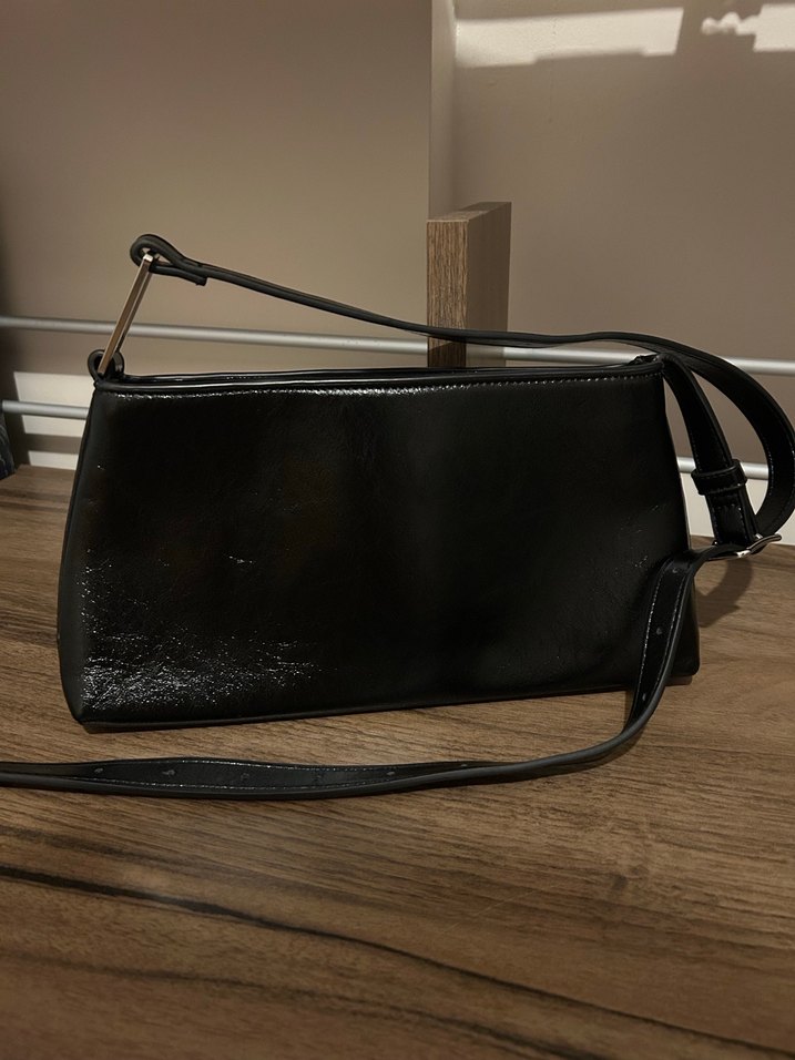 Mango Siyah Deri Tokalı Kadın Çanta - Görsel 4