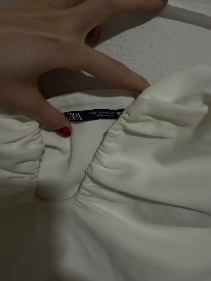 Beyaz Drapeli Straplez Mini Bustiyer - Görsel 3