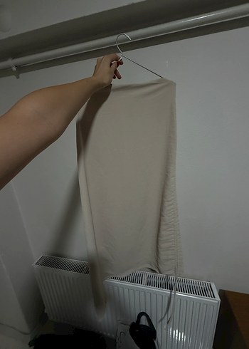 Bej Drape Detaylı Maxi Etek - Görsel 2