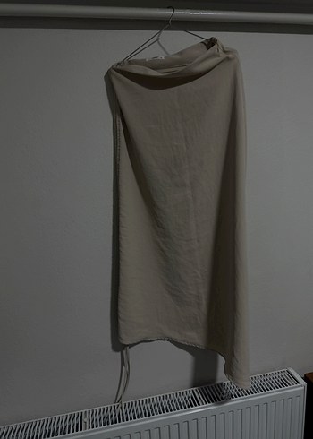 Bej Drape Detaylı Maxi Etek - Görsel 3