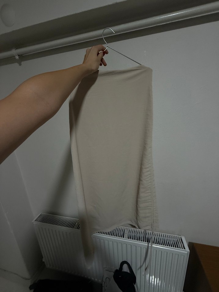 Bej Drape Detaylı Maxi Etek - Görsel 2