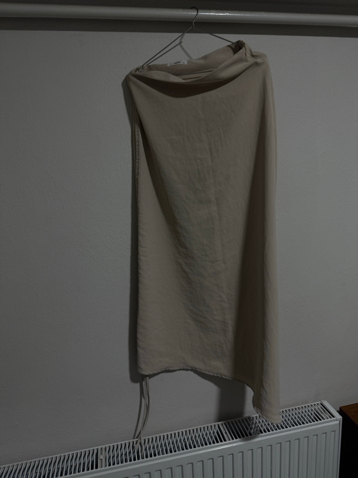 Bej Drape Detaylı Maxi Etek - Görsel 3