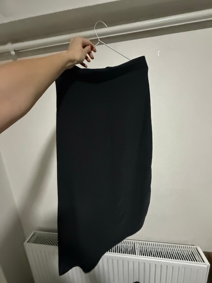 Drapeli Siyah Maxi Keikei Etek - Görsel 2