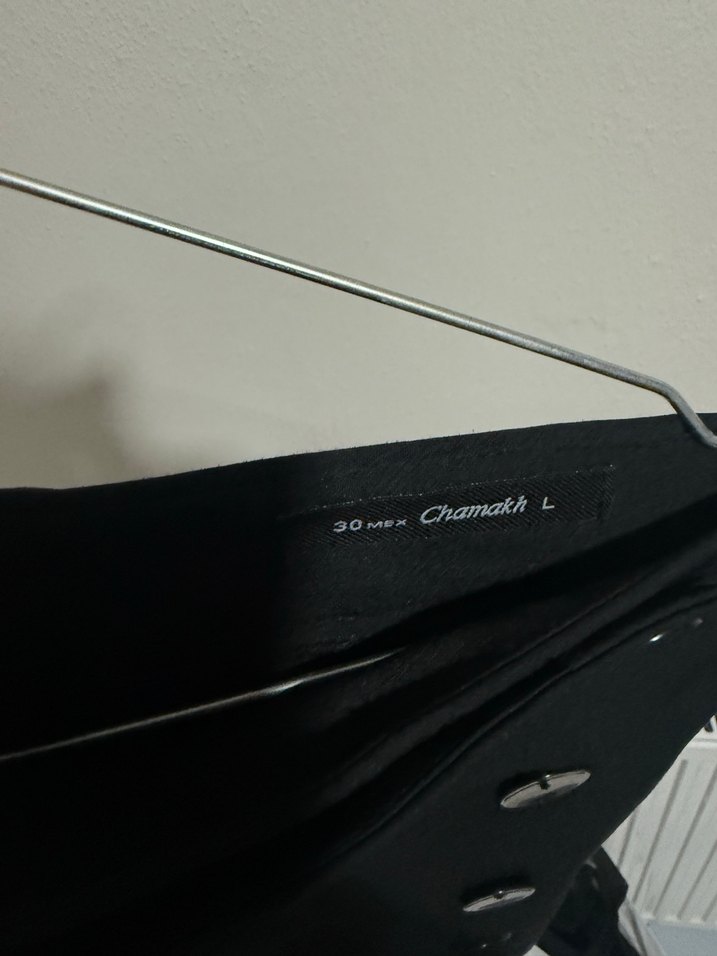 Düğmeli Siyah Mini Şort Etek - Görsel 2