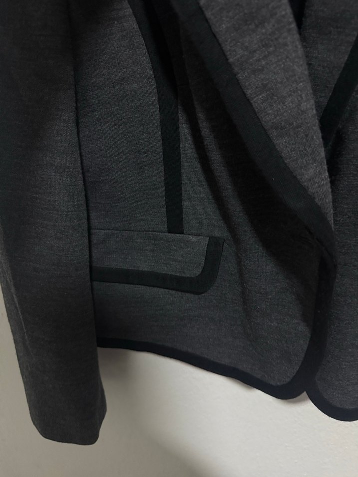 Düğmeli Gri Kadın Blazer Ceket - Görsel 5