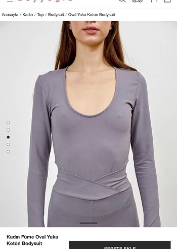 Kadın Füme Oval Yaka Koton Bodysuit Beyyoglu - Görsel 3