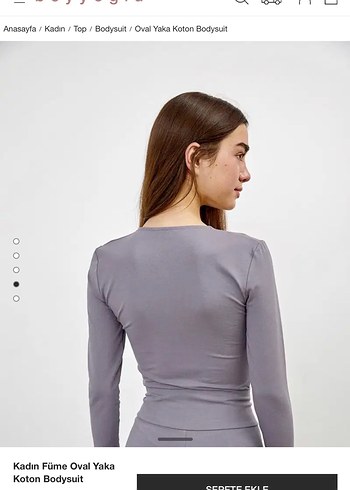 Kadın Füme Oval Yaka Koton Bodysuit Beyyoglu - Görsel 4