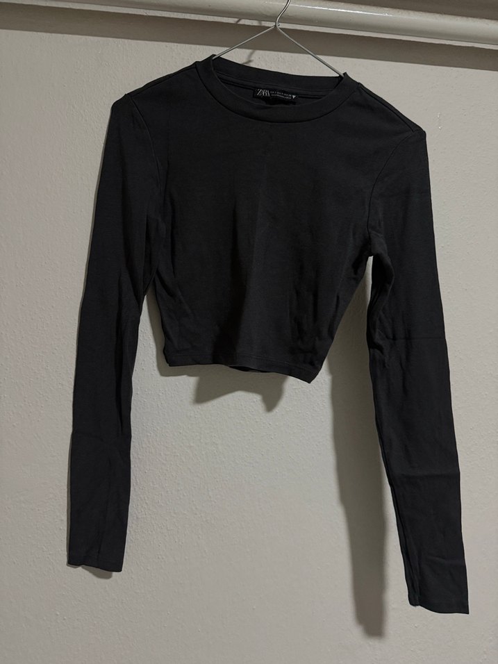 Zara Anstrasit Crop Bluz Pamuklu - Görsel 2