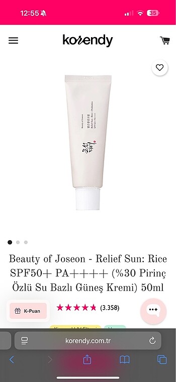 Beauty of Joseon - Relief Sun: Rice SPF50+ PA++++ Güneş Kremi