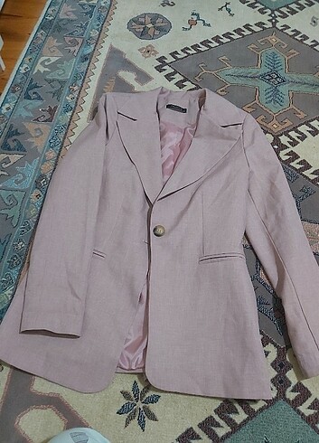36 Beden pembe Renk Pembe gül kurusu blazer ceket 