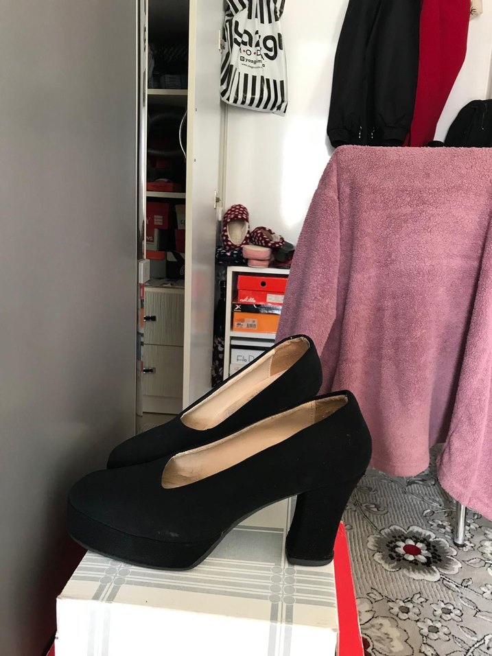 Siyah Platform Topuklu Ayakkabı - Görsel 2
