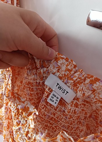 Sarı Mini Bohem Düğmeli Bluz - Görsel 2