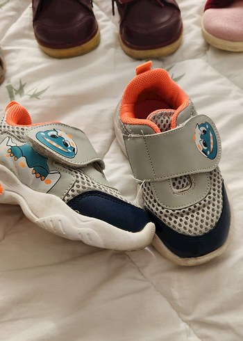 Gri Erkek Bebek İlk Adım Ayakkabısı Velcro - Görsel 2