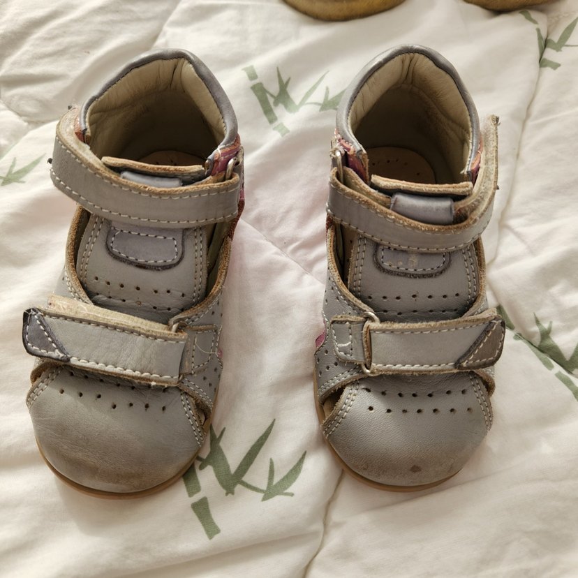 Gri Erkek Bebek İlk Adım Ayakkabısı Velcro - Görsel 4