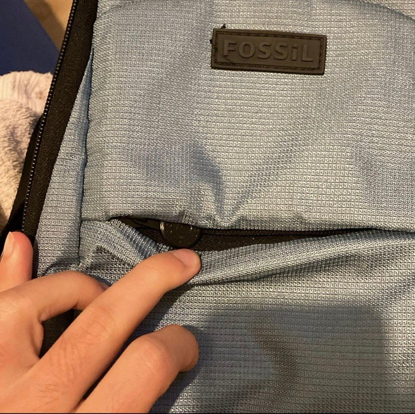 Fossil Mavi Fermuarlı Erkek Omuz Çantası - Görsel 4