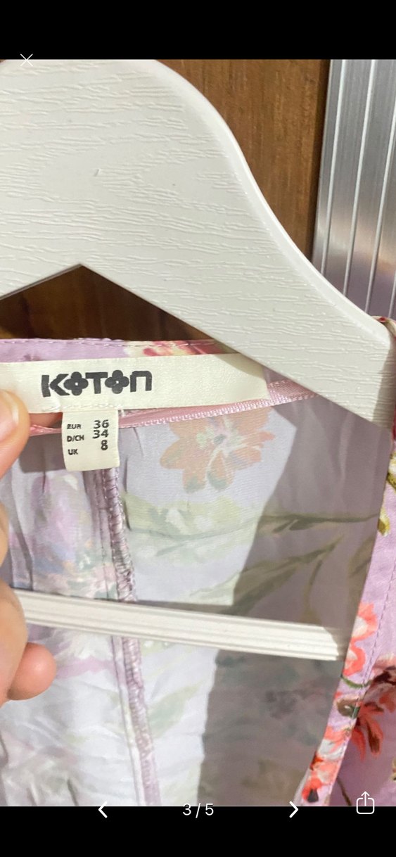 Uzun, bol kesim, mor çiçekli kimono - Görsel 2