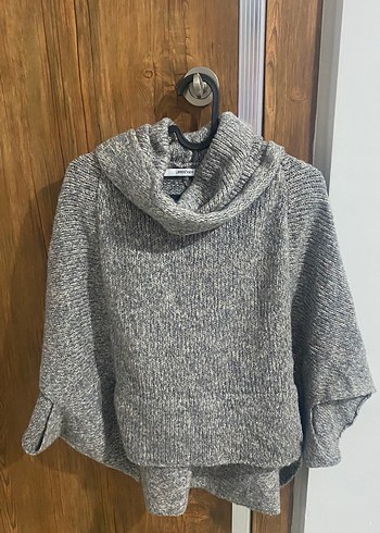 Gri Örgü Kadın Boğazlı Kazak - Görsel 2