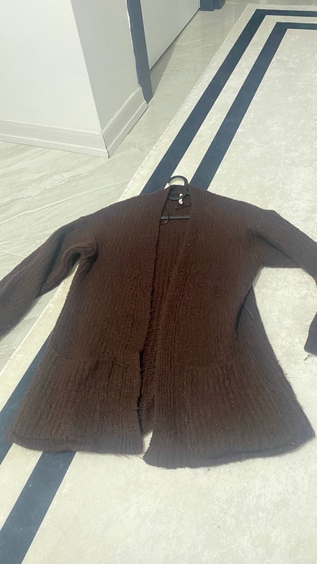 Kahverengi Triko Kadın Hırka - Görsel 4