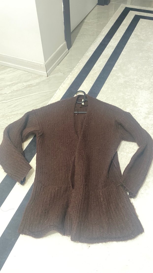 Kahverengi Triko Kadın Hırka - Görsel 5