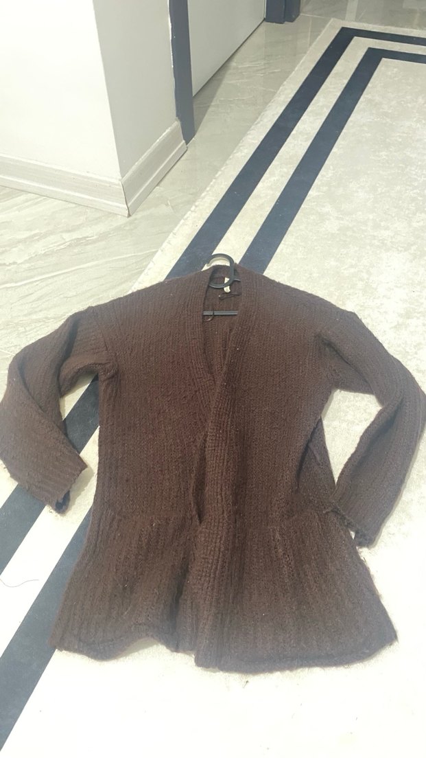 Kahverengi Triko Kadın Hırka - Görsel 3