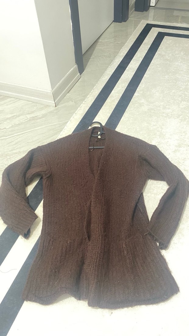 Kahverengi Triko Kadın Hırka - Görsel 2