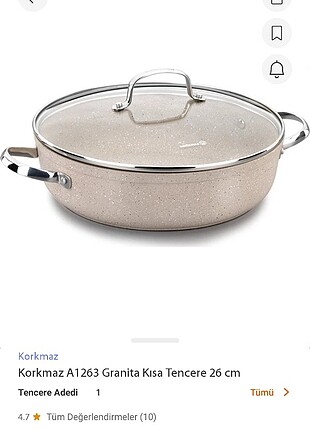 Korkmaz 26 cm karnıyarık pilav tenceresi granit