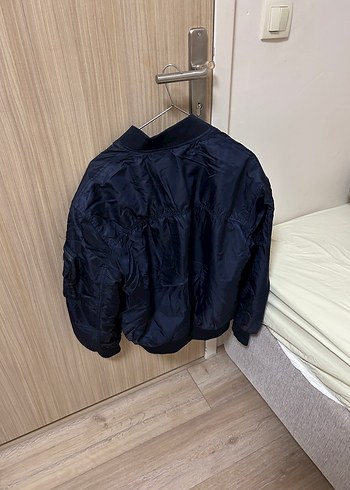 Bershka Bershka Kadın Lacivert Bomber Ceket
