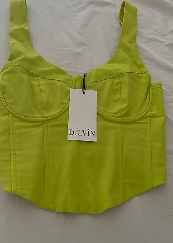 Sarı Parlak Mini Bustiyer