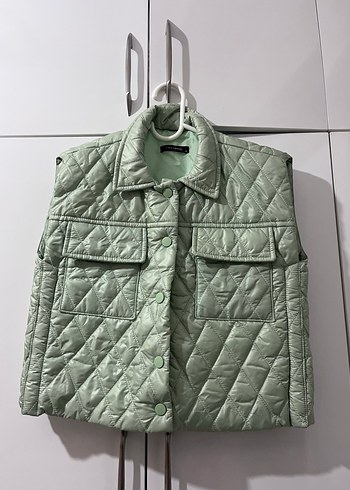 Trendyol & Milla Dugmeli Pastel Yesil Kisa Kadin Yelek
