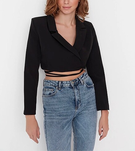 Crop blazer ceket