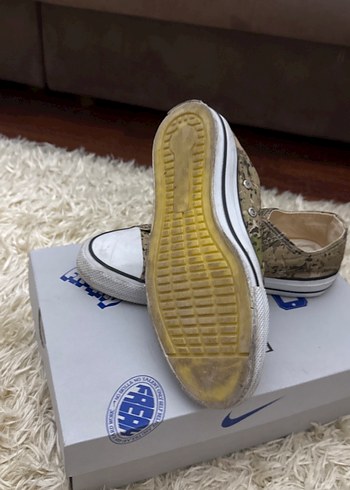 37 Beden Kamuflaj Desenli Bağcıklı converse çocuk spor ayakkabısı