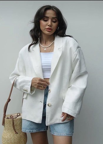 Havoş keten blazer