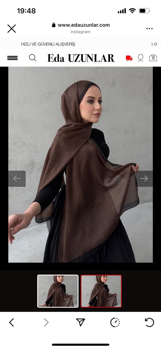 Kahverengi Kadın Şal - Görsel 2