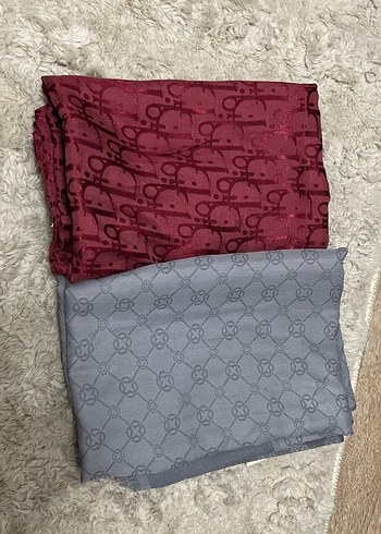 Kadın Bordo ve Gri Şal - Görsel 2