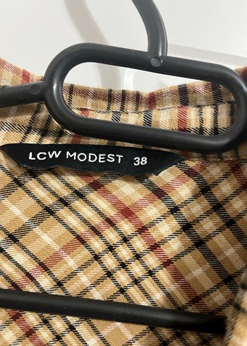 Düğmeli Kahverengi Ekose Gömlek - Görsel 2