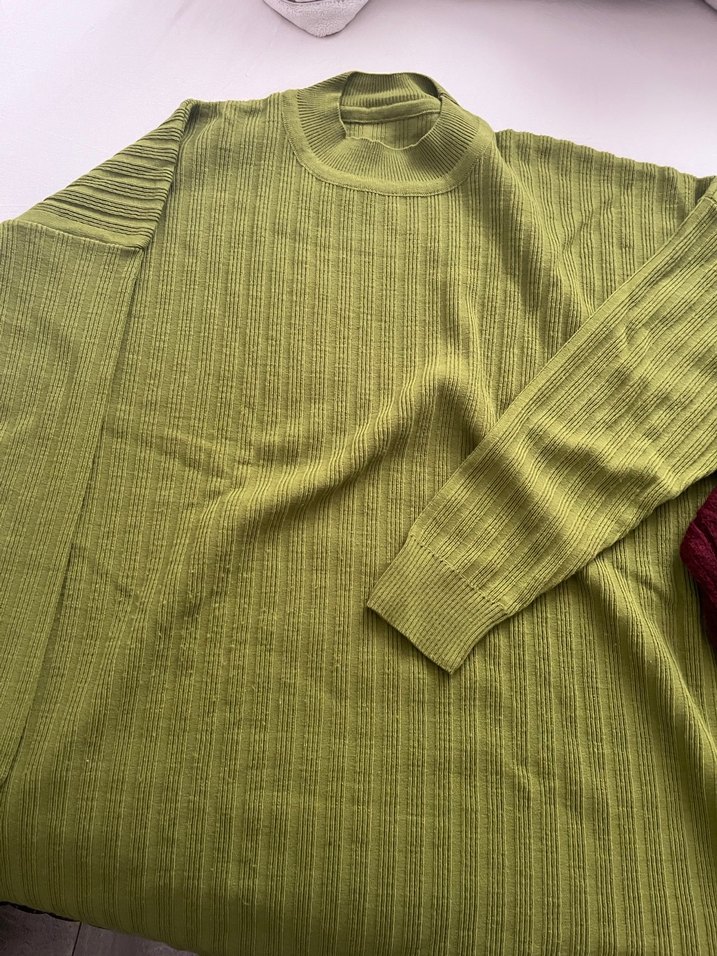 Bordo Örgü Boğazlı Kadın Kazak - Görsel 3