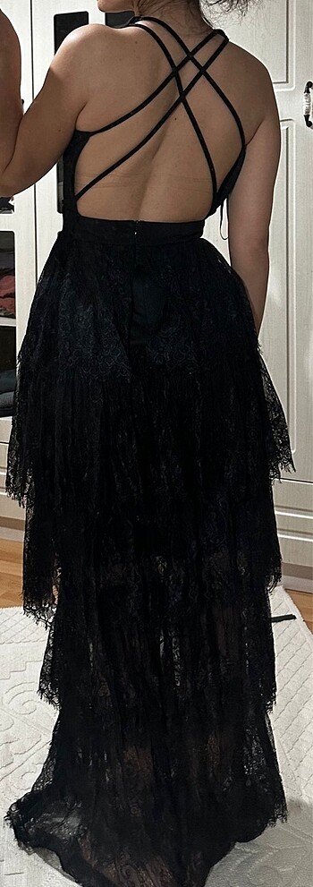 Alfabeta Siyah dantelli elbise