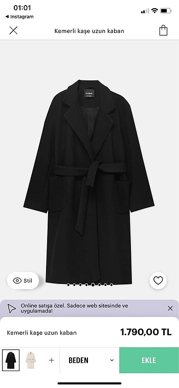 Pull bear kaşe kaban