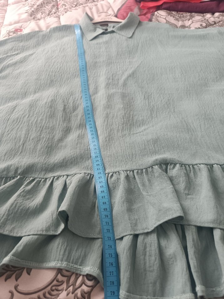 Yeşil ayrobin i Tunik, Fırfırlı, Rahat Kesim - Görsel 3