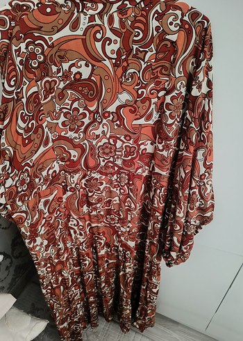 Düğmeli Bohem Uzun Kollu Kadın Elbise - Görsel 4