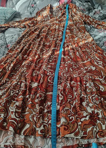 Düğmeli Bohem Uzun Kollu Kadın Elbise - Görsel 3