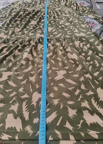 Uzun Kollu Kamuflaj Desenli Kadın Elbise - Görsel 2