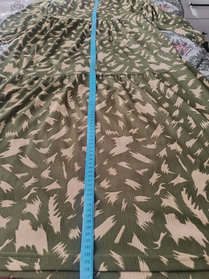 Uzun Kollu Kamuflaj Desenli Kadın Elbise - Görsel 2