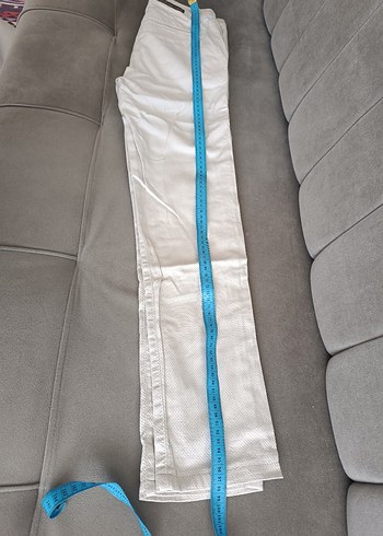 Bej Erkek Keten Rahat Kesim Pantolon - Görsel 2