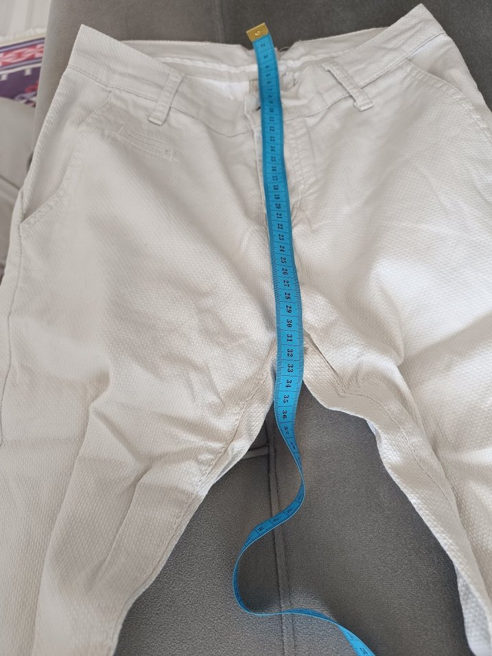 Bej Erkek Keten Rahat Kesim Pantolon - Görsel 3