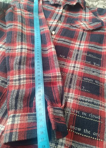 Düğmeli Bordo Ekose Kadın Gömlek - Görsel 3