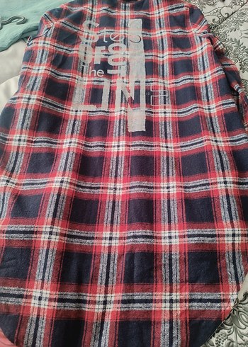 Düğmeli Bordo Ekose Kadın Gömlek - Görsel 4