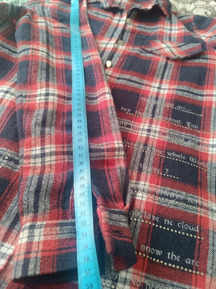 Düğmeli Bordo Ekose Kadın Gömlek - Görsel 3