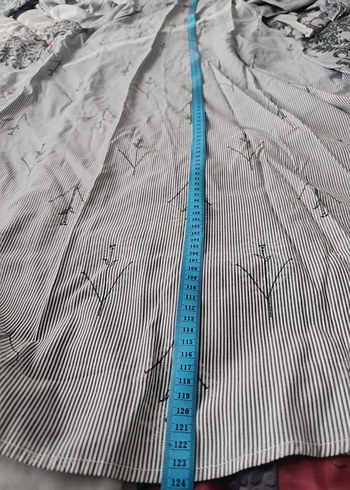 İşlemeli Gri Uzun Bohem Elbise - Görsel 2