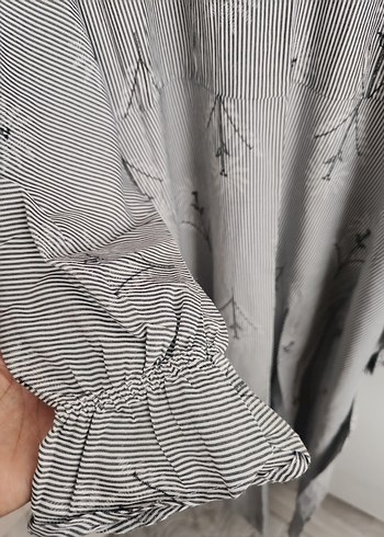 İşlemeli Gri Uzun Bohem Elbise - Görsel 7